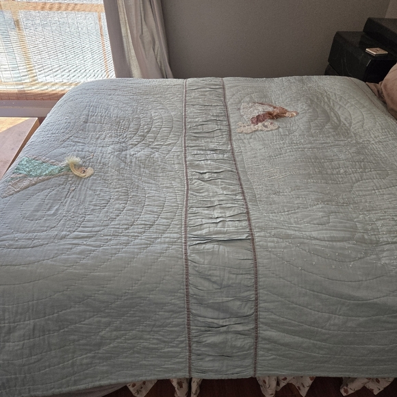 Pottery Barn Kids Frozen Themed Blue Quilted Blanket Comforter Full/Queen - Picture 9 of 14